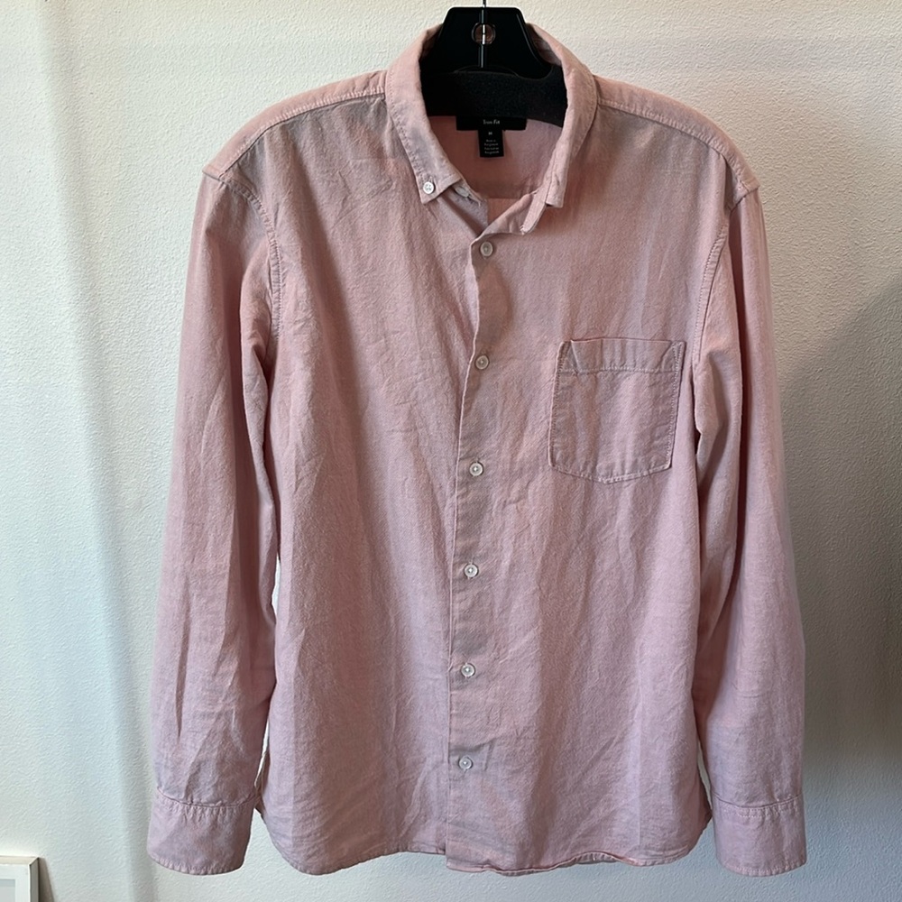 Nordstrom OCBD button down pink trim fit